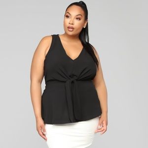Black Fashion Nova Peplum Tank Top